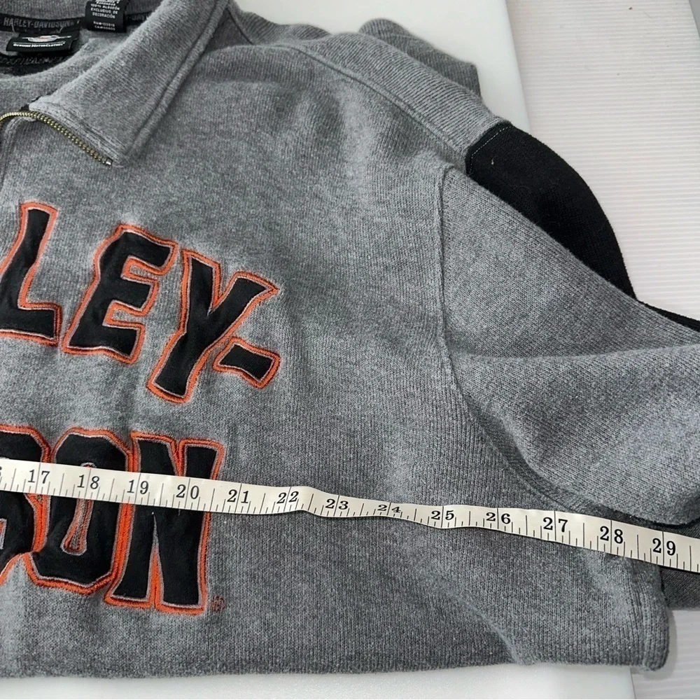 Harley Davidson Men’s Gray Quarter Zip Gray Long Sleeve Sweater Shirt Size 3XL